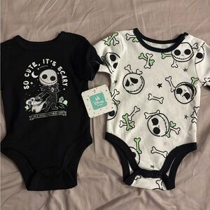 Disney Jack Skellington Black and White Bodysuit Duo